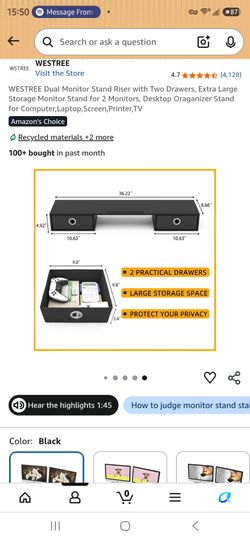 Dual monitor stand