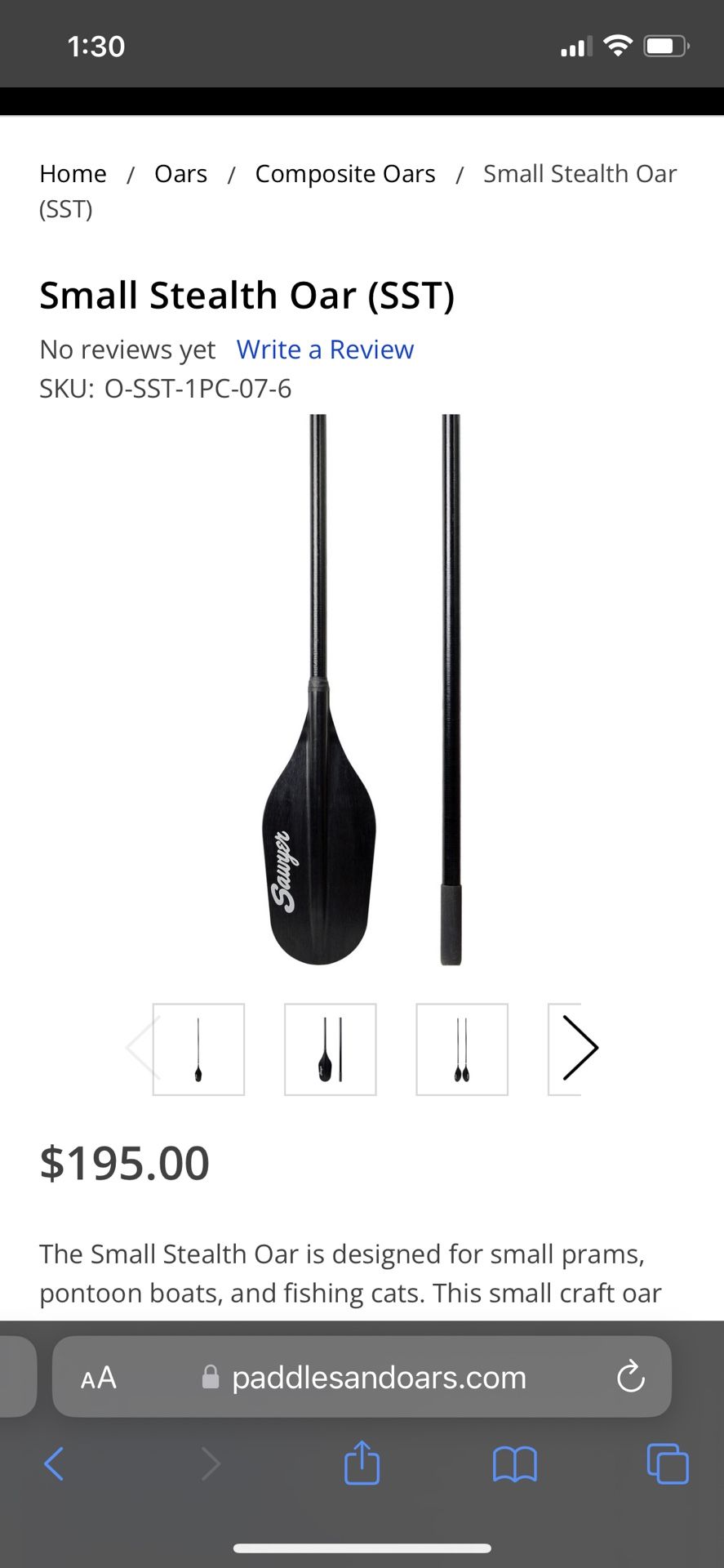 Sawyer Small Stealth Oar