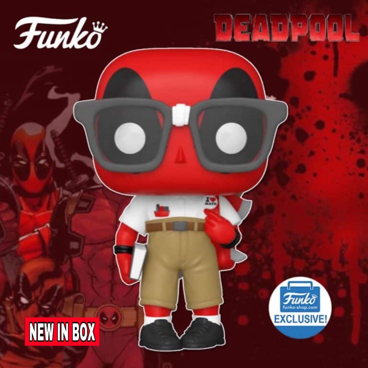 (NEW) Funko POP! Marvel Deadpool #786 Nerd Deadpool (Funko Shop Exclusive) Perfect Gift for any Deadpool fan or collector
