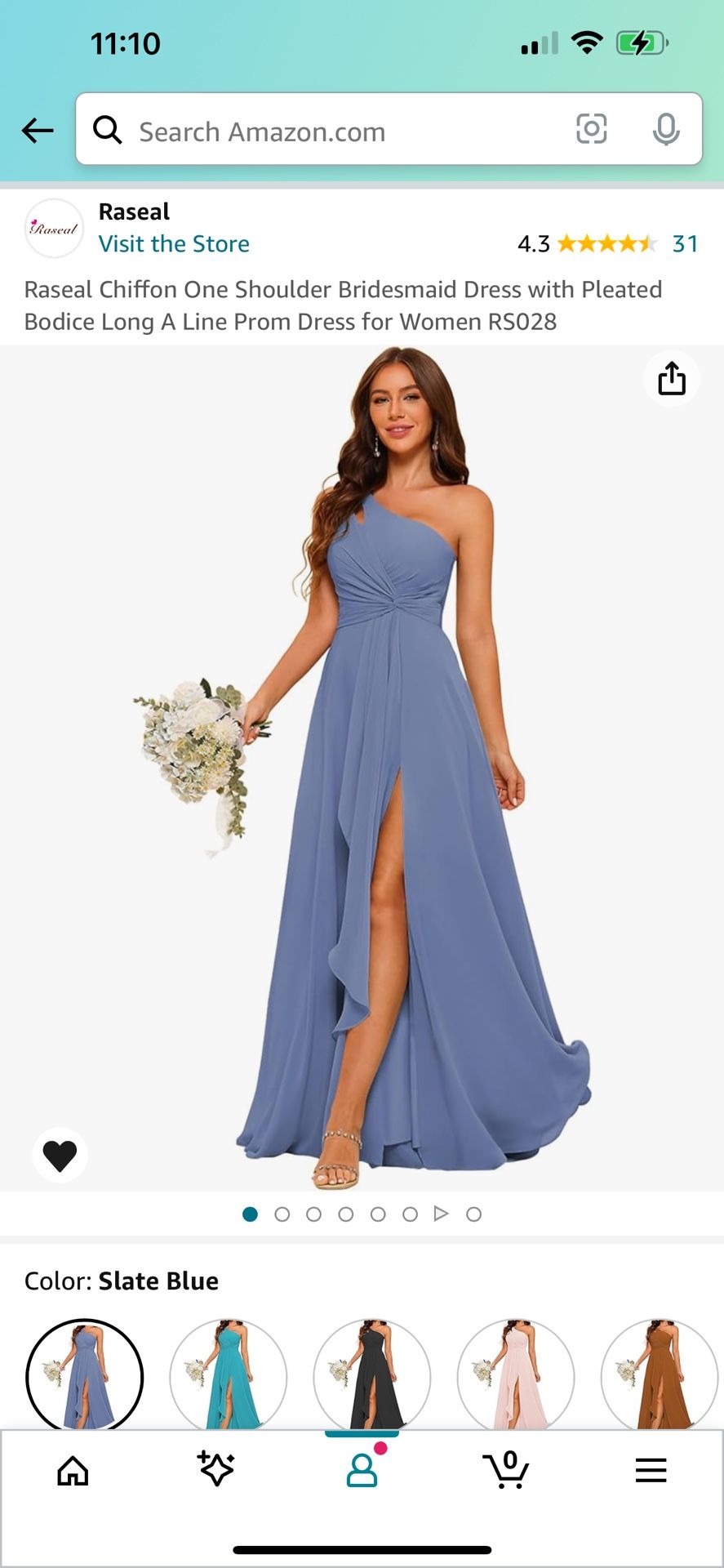 Amazon-Long chiffon bridesmaid dress-custom made