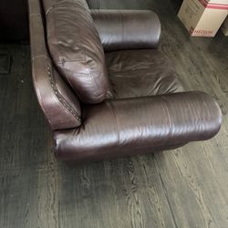 Over Stuffed Leather Chair