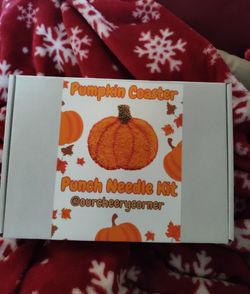 Needle punch kit pumpkin coaster