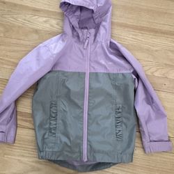  Eddie Bauer Girls Wind and Rain Jacket  Size XS 5/6 Purple/Grey