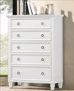 Tamarack 5-Drawer Solid Wood Dresser - White