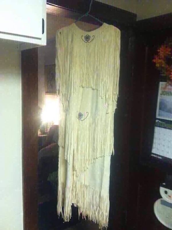 Gorgeous Handmade On Reservation Grounds Native American Regalia Wedding Dress W Matching Moccasins