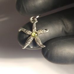 Natural Green Sapphire Starfish Pendant