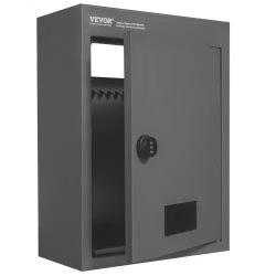 326^Through The Wall Drop Box, Heavy Duty Steel Through The Wall Mailbox with 2.8-7.9" 13" Combination Lock, 12.5x6.3x16.9 Mail Drop Box, Dark Gray 32