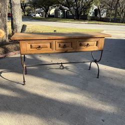 3-Drawer Rustic Console Table
