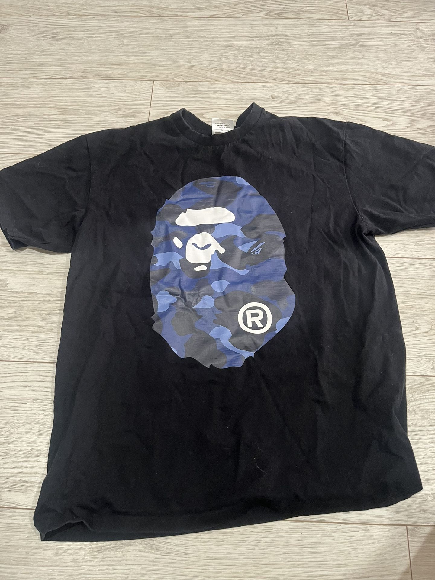 Bape Blue Camo Big Ape Tee Size L