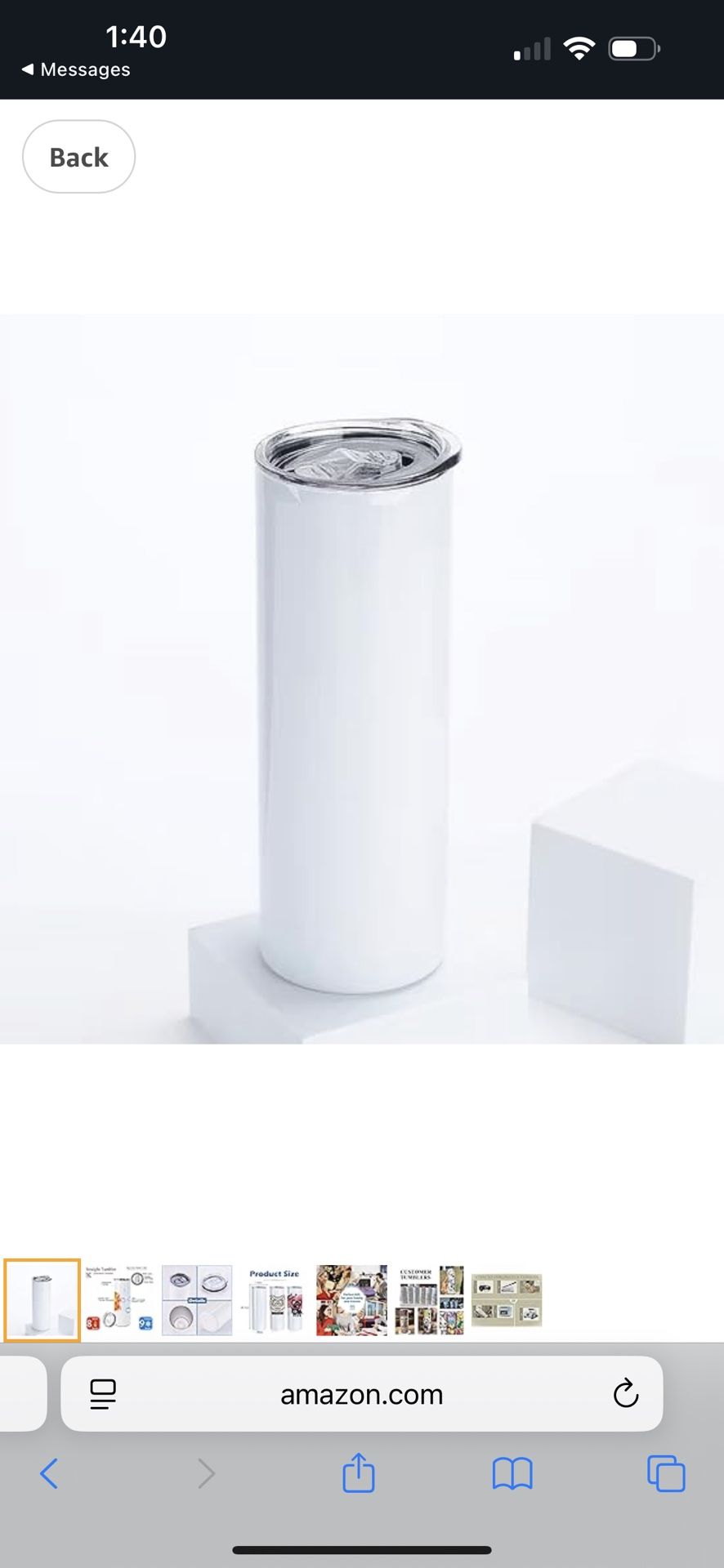 FEDAEE Sublimation Tumbler 20 oz 1 Piece Modern Stainless Steel Insulated Straight Tumbler with Lid, Individual Box