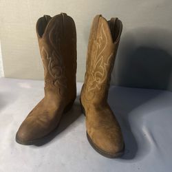 Cowboy Boots Brown Leather Size 11.5  EW leather upper Mens Oil Chemical Resistant