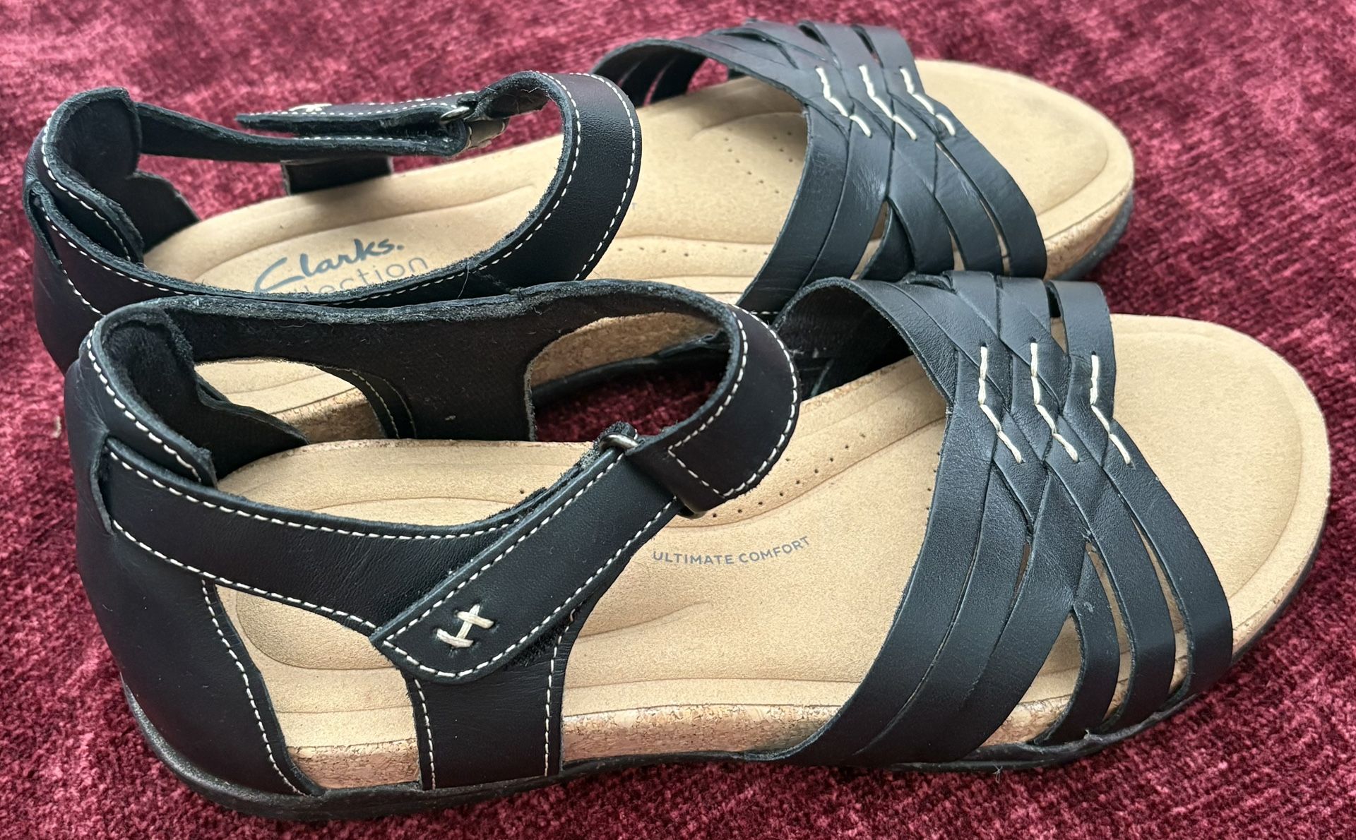 Clarks Collection Roseville Cove Sandal, Women's Size 8.5M, Black NEW MSRP $94