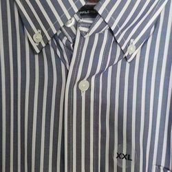 Nautica Classic Fit Short Sleeve Blue & White Shirt XXL NWT $49 Retail