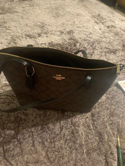 Coach Signature Tote Bag Brown Black