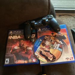 3 Ps4 Games Mafia , Nba 2k20 GTA V & One Remote 