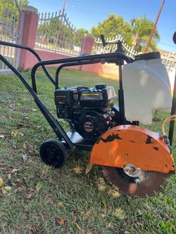 Walk Behind 14" Concrete Cut Off Saw 6.5HP 196CC Gas Engine W/ Blade & Tank