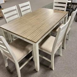 AP- Rectangular Dining Table and Chairs (Set of 7)/ Fast Delivery - Financing 