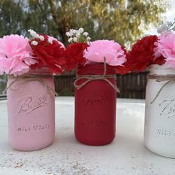 Rustic Mason Jar Centerpieces