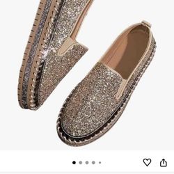 Women Glitter Loafers 
