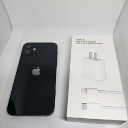 Unlocked Apple iPhone 12 Black 5G + Charger - ANY CARRIER 
100% Battery Health 