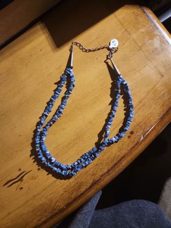 Genuine Stone And Silver Necklace