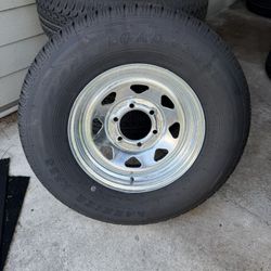 New 225-85-15inch Trailer Tires With 6-lug Galvanized Rims. In Stock. 