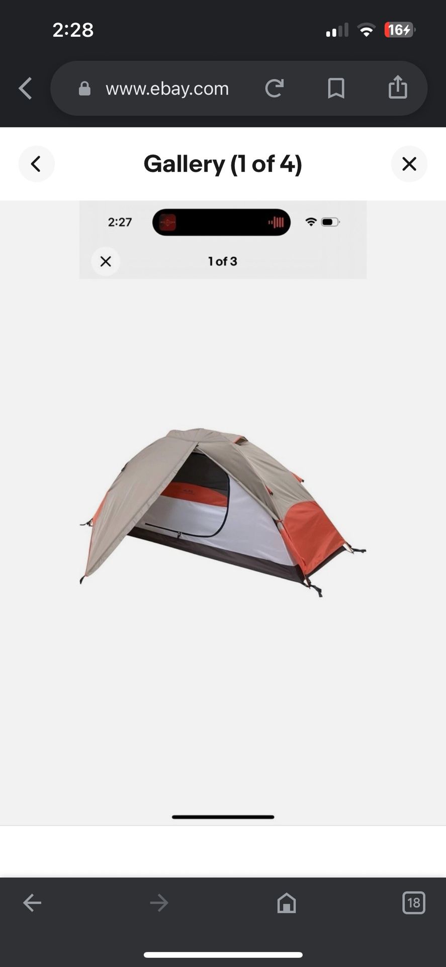 ALPS Mountaineering® LYNX 1-Person Camping / Backpacking Tent Brown Orange