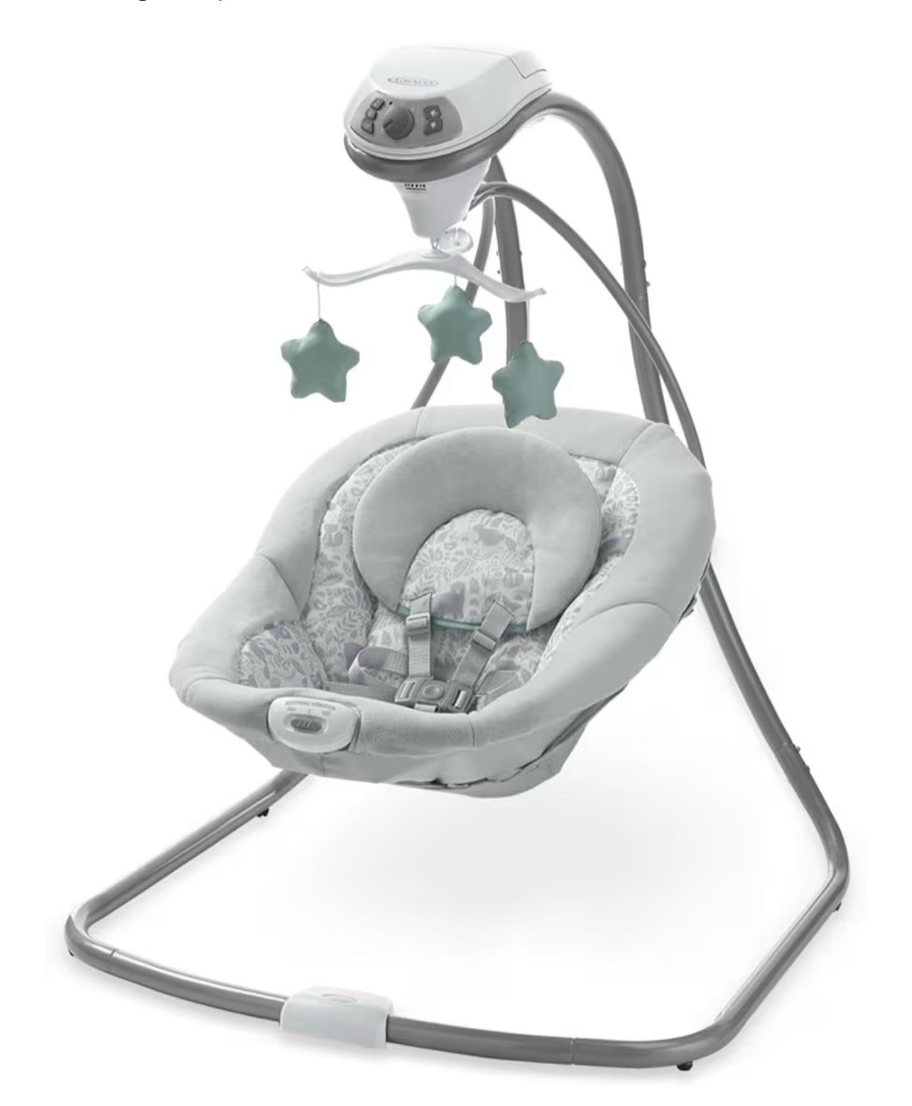 Graco Simple Sway Baby Swing - Gray: 5-Point Harness, Adjustable Speed Settings, Maximum Weight 30 Ibs, Electric/Battery
