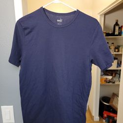 Puma Shirt Adult Large Blue Lightweight Outdoor Casual Gym Mens A2 *