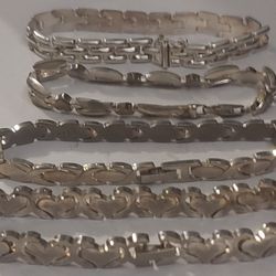 4 Sterling Silver .925 Bracelets (68.4g)