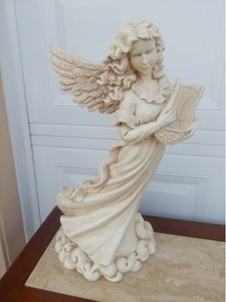 Angel Figurine with Harp Statue