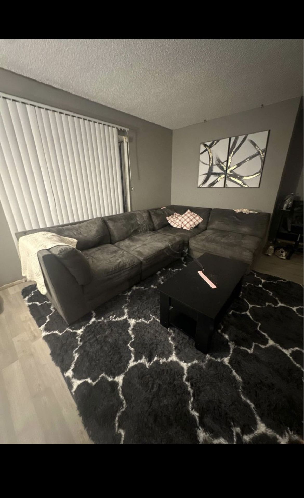 Grey sectional couch