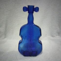 Vintage Cobalt Violin Bottle 