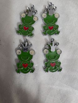 Frog Prince Enamel Charms Set of 4