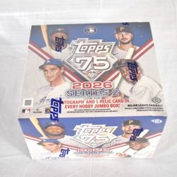 2026 Topps Series 2 Baseball JUMBO Hobby Box 1 Auto & 1 Relic Card BRAND NEW FACTORY SEALED