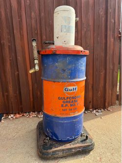 Vintage Gulf Crown Grease Dispenser / Service Station Grease Pump – Original Gulf Drum