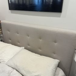 Queen Gray Tufted Bed Frame With Room For Storage 