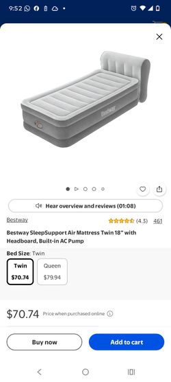 Bestway SleepSupport Twin Air Mattress with Headboard