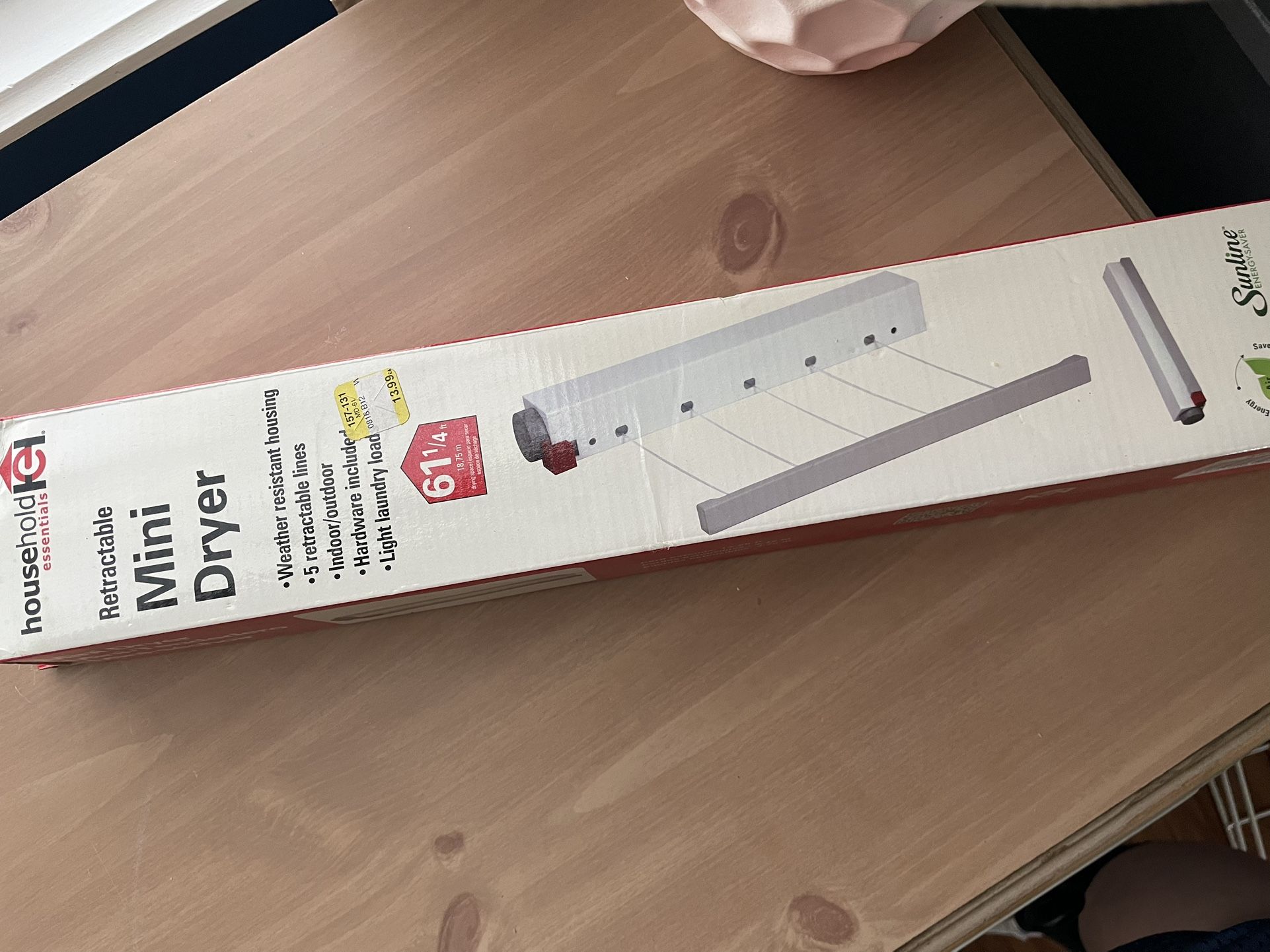 Retractable Mini Dryer - 61” Cord (Household, In Box)
