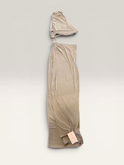 Size 2 One-Shoulder Cutout Maxi Dress in Champagne Gold