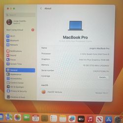 MacBook Pro 13” 2020 4 Thunderbolt Ports $699