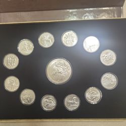 The 12 Labors Of Hercules 999 Silver Coin Set. 