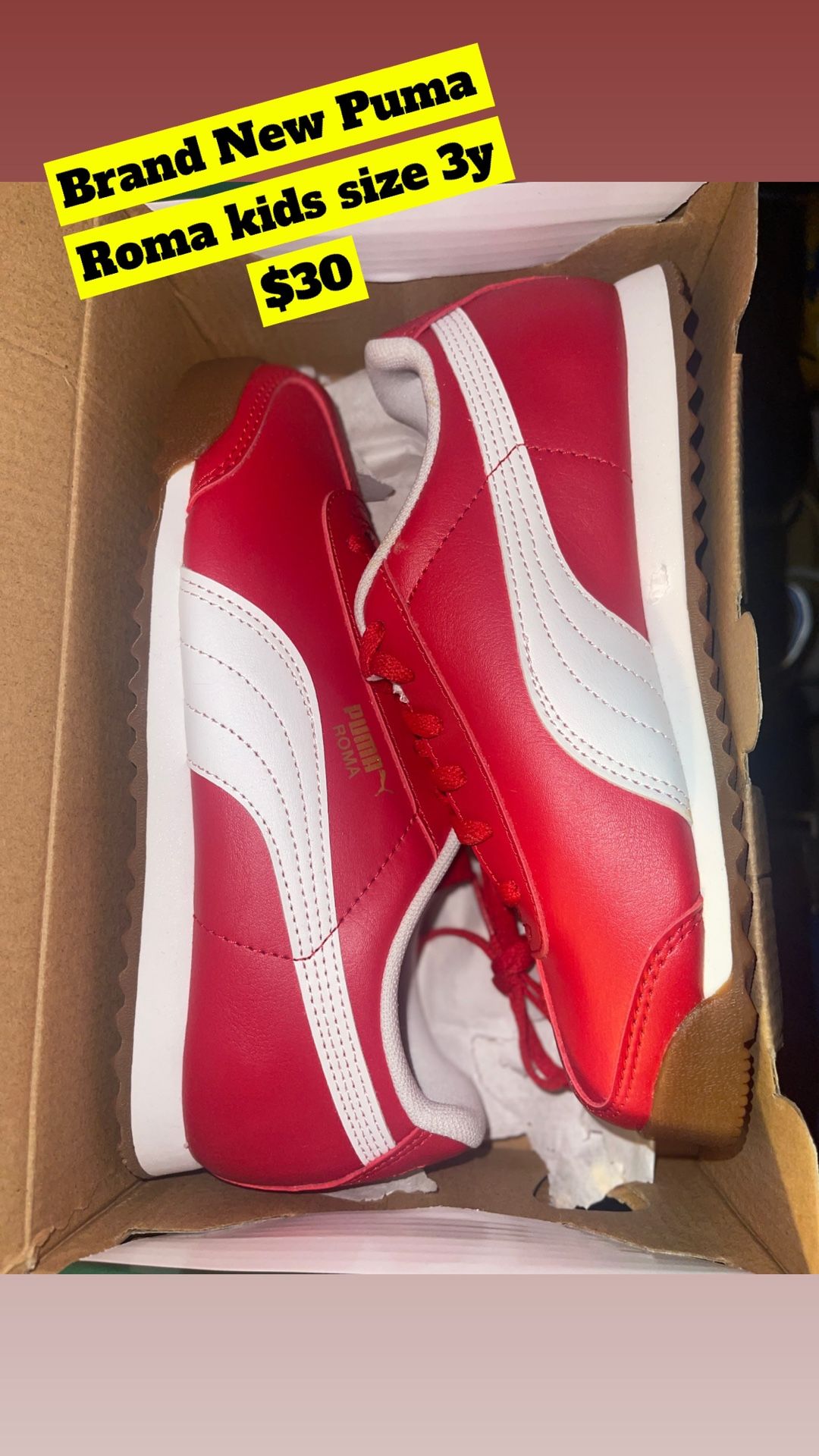 Brand new puma Roma Boys Size 3y $30