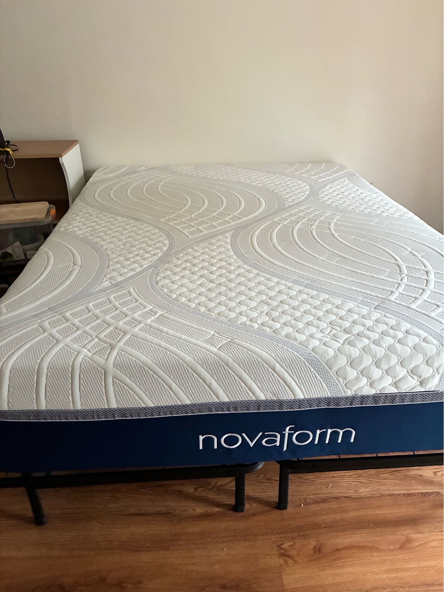 Queen extra thick memory foam mattress and bed frame