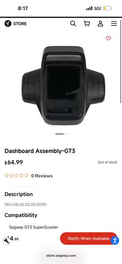 Segway GT3 pro dashboard display brand new