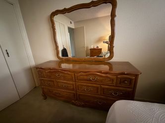 Bedroom hardwood set dark color