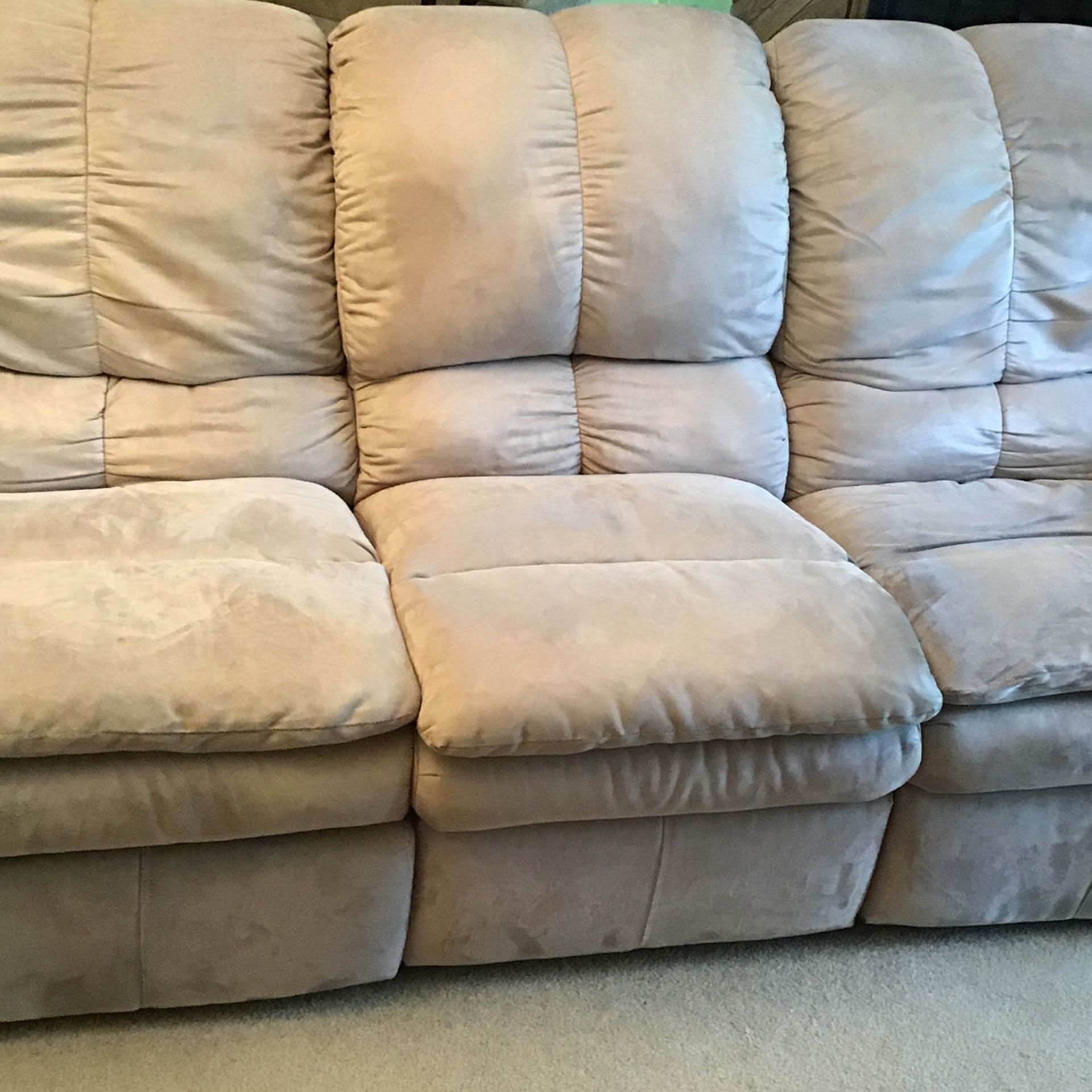 Sofa Set Beige Microfiber Reclining.