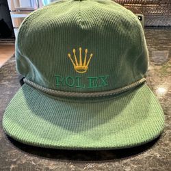 Deadstock Embroidered Rolex Logo Corduroy Hat