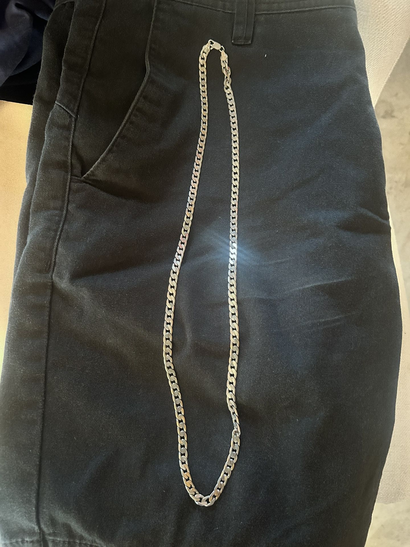24” Flat Cuban Link 925 Silver Chain