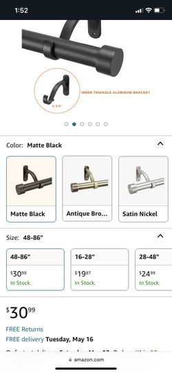 Window Rod 48-86 Inches 
